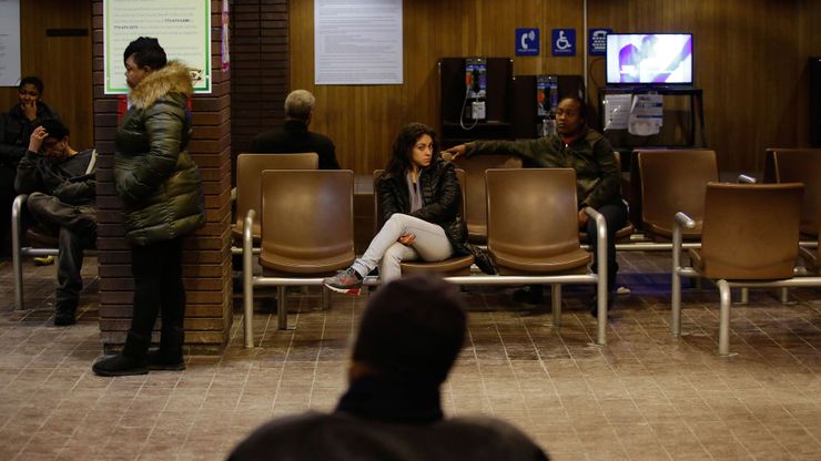 People wait at the Cook County Jail for loved ones to be released.