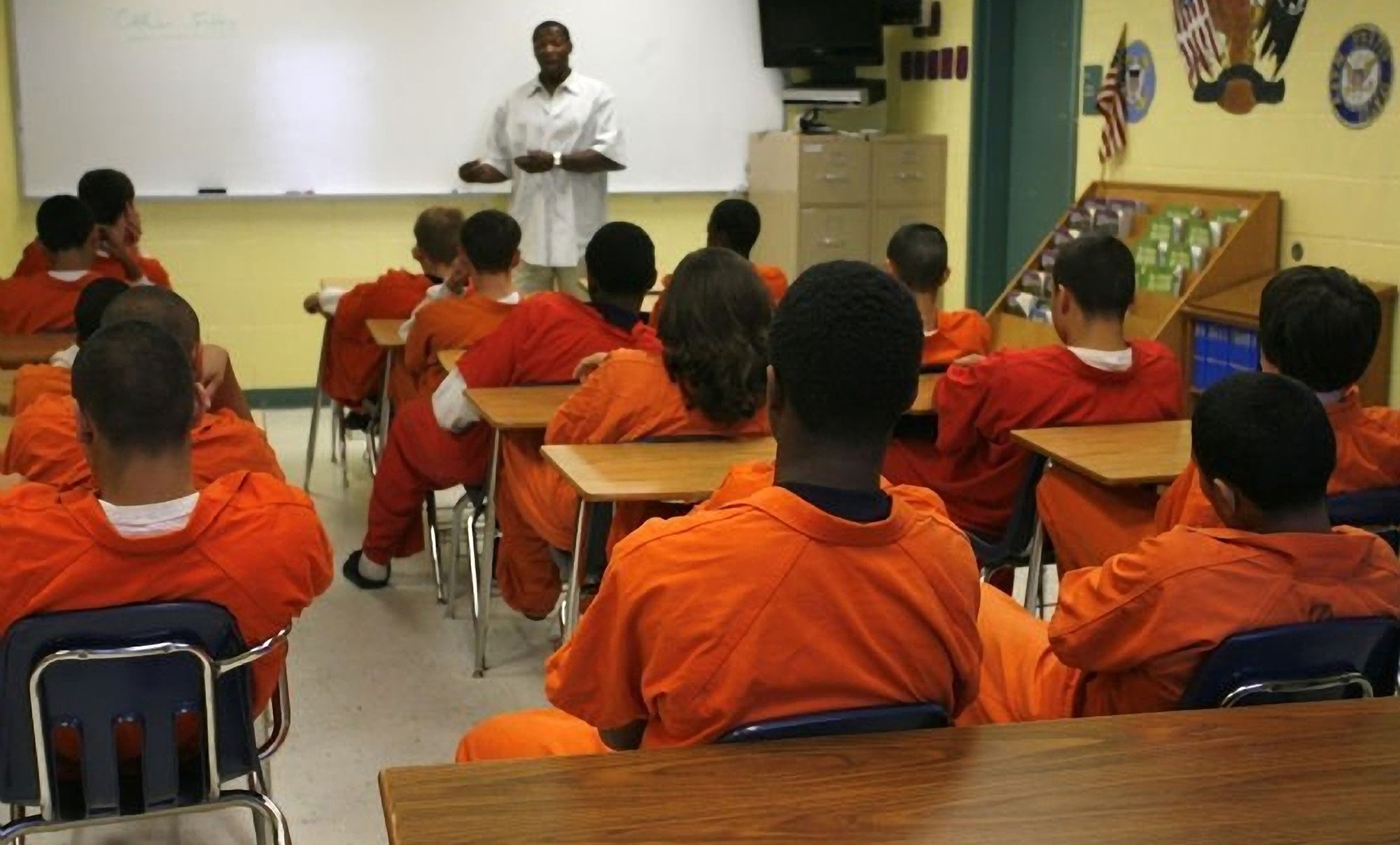 Teenagers at the Hillsborough County Juvenile Detention Center East in Tampa, Florida, in September 2020.