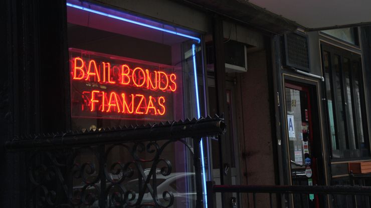 A bail bond agency on Baxter Street in New York City.