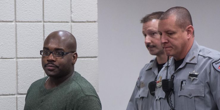 Cedric Hobbs Jr. was brought into the courtroom by deputy sheriffs in 2014.  Hobbs is accused in Kyle Harris’ death. He is charged with first-degree murder, armed robbery and kidnapping. 