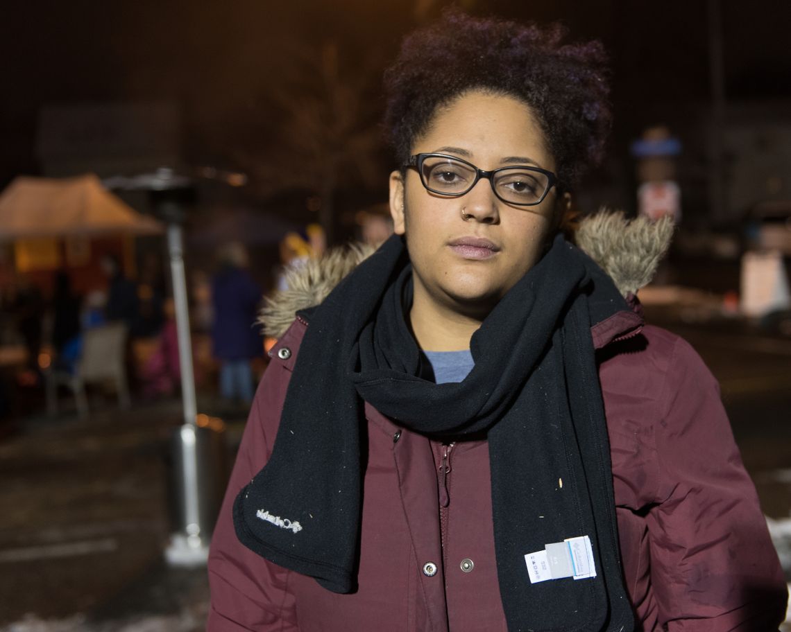 TIRED: Kandace Montgomery, 24, an organizer with Black Lives Matter Minneapolis. She keeps going, she says, by making sure to do something for herself once a day. On this day, she said, it was “20 minutes of my favorite anime and my favorite Thai food.”