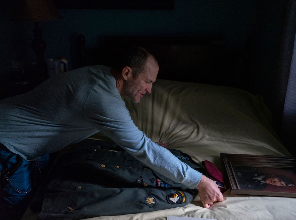 At home this fall—decades after his time in the Army—Chuck laid out his Class A dress uniform and official service picture.