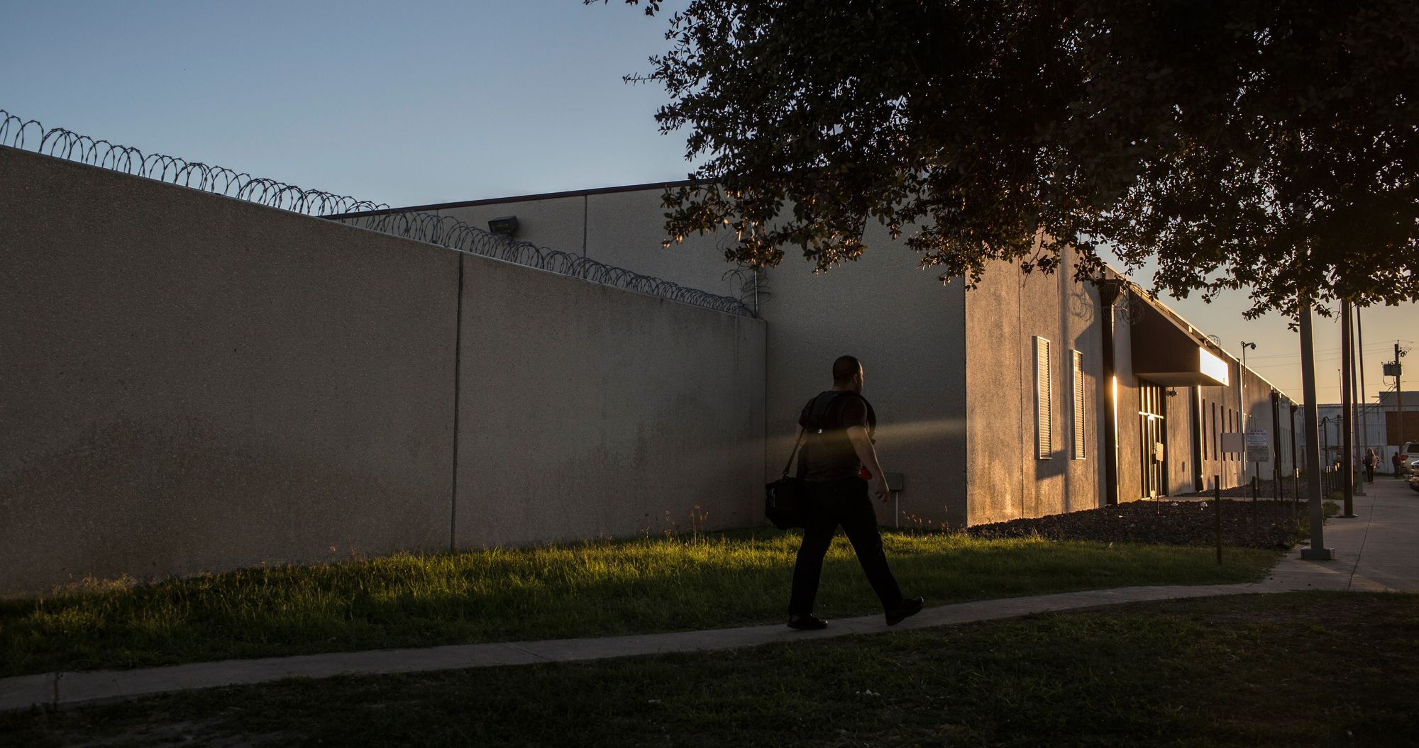 In an immigration detention center on the outskirts of Laredo, judges on temporary assignments were hearing cases in a courtroom hastily arranged inside its walls from March through December of 2017. Photographs are not allowed inside the building. The detention center is overseen by Immigration and Customs Enforcement and run by a private company, CoreCivic.