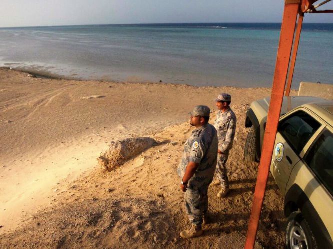 A stop by the Saudi Coast Guard. 