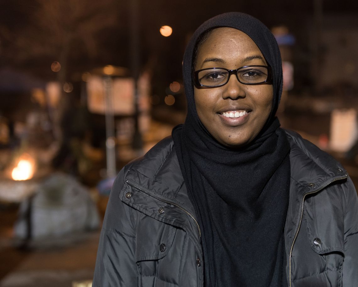 HOPEFUL: Hani Ali, 22, part of the team of Black Lives Matter activists who are helping to manage and maintain the encampment and to “be prepared” if the police come to remove them.
