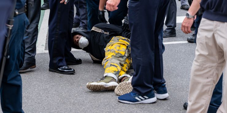 A demonstrator was arrested during a protest against police brutality in May in New York.