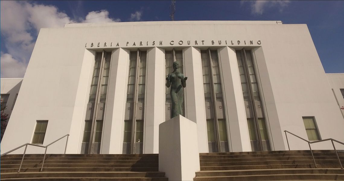 The Iberia Parish courthouse in New Iberia, La. Mass pleas are taking place here and throughout the state. 