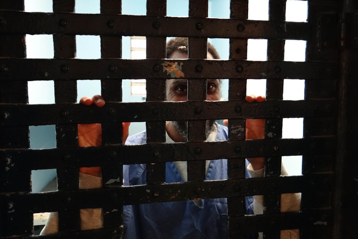 An inmate at the House of Correction in Philadelphia in November. 