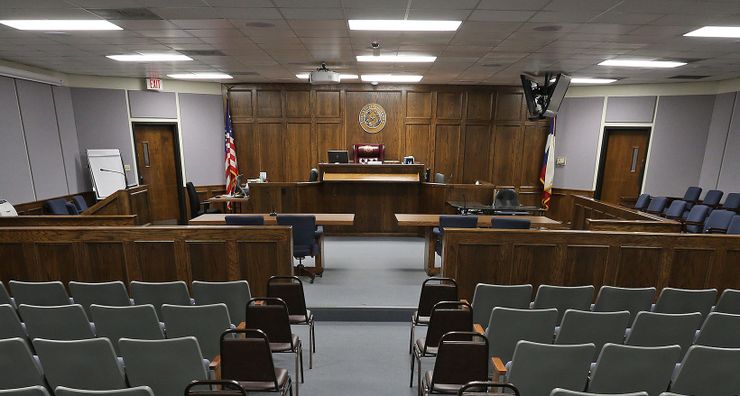 A courtroom in Texas.