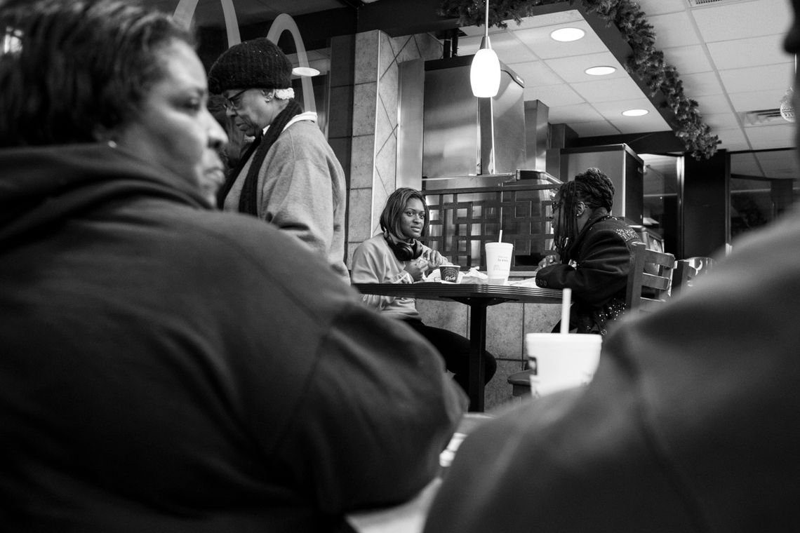 The group stops for breakfast in Wise County, VA.