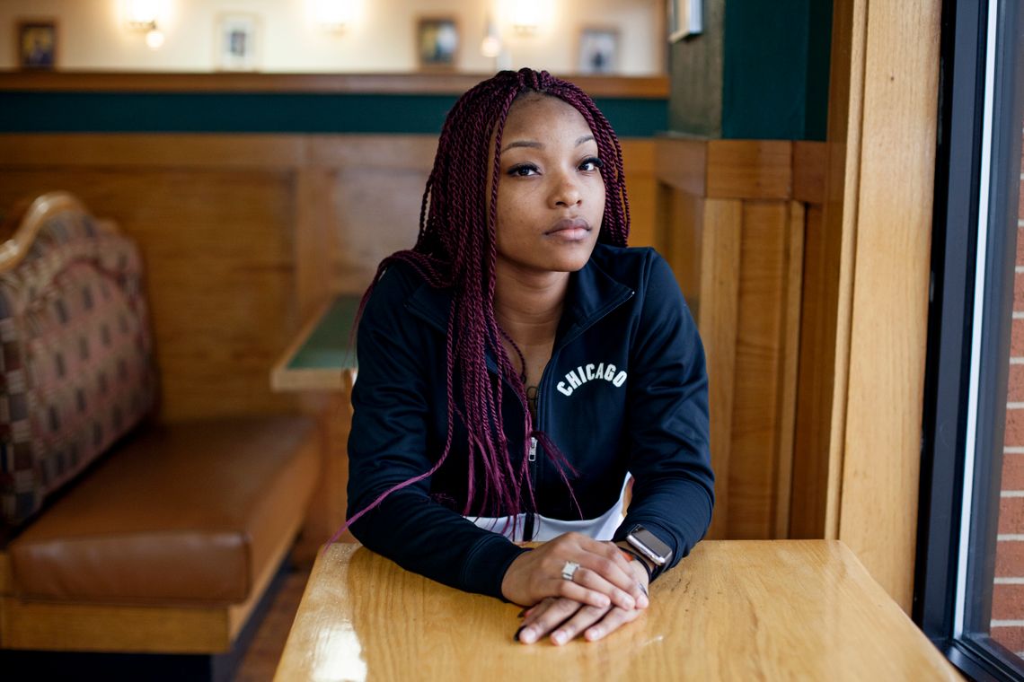 Latonya Jones, one of Bettie Jones’ twin 19-year-old daughters, in February. 