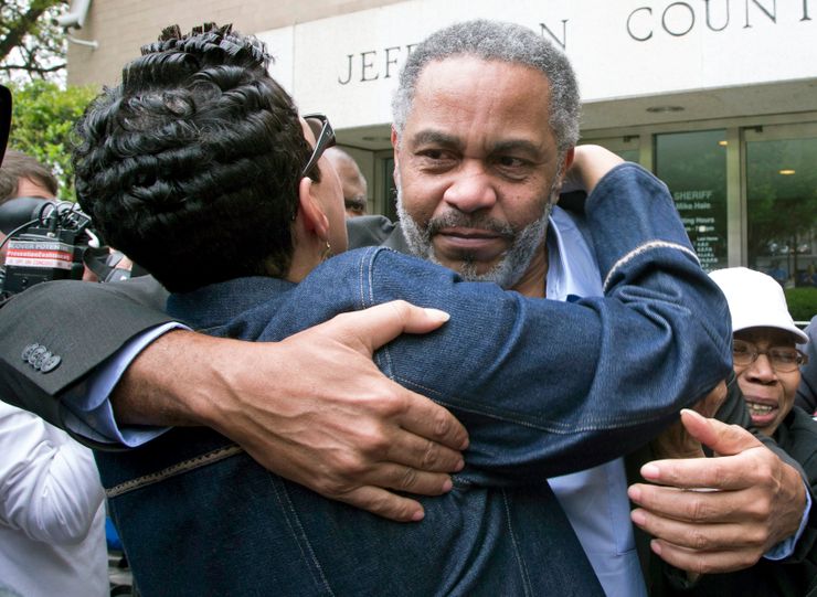 Anthony Ray Hinton leaving the Jefferson County Jail in Birmingham, Ala. on April 3, the day he was released. 

