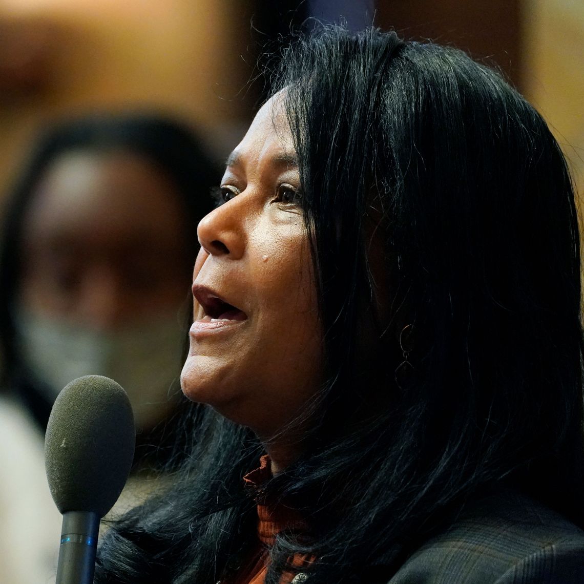 Circuit Court Judge Debra Gibbs asks a question during a hearing in 2022, during her term as a state representative. 