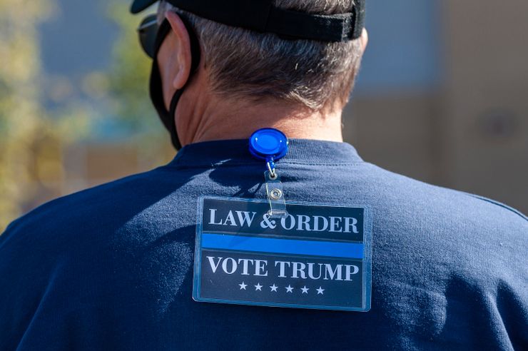 A support of President Donald Trump at a rally in Staten Island, New York, in October. 