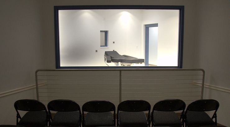 The viewing room looking into the new execution chamber at Ely State Prison in Nevada.