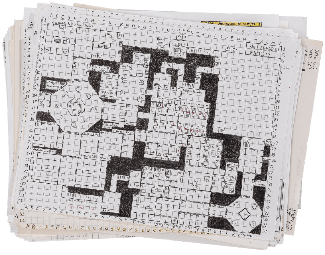 As Dungeon Master, Billy created vast and intricate worlds. Although he could play D&D without books, he drew intricate maps of places and settings.