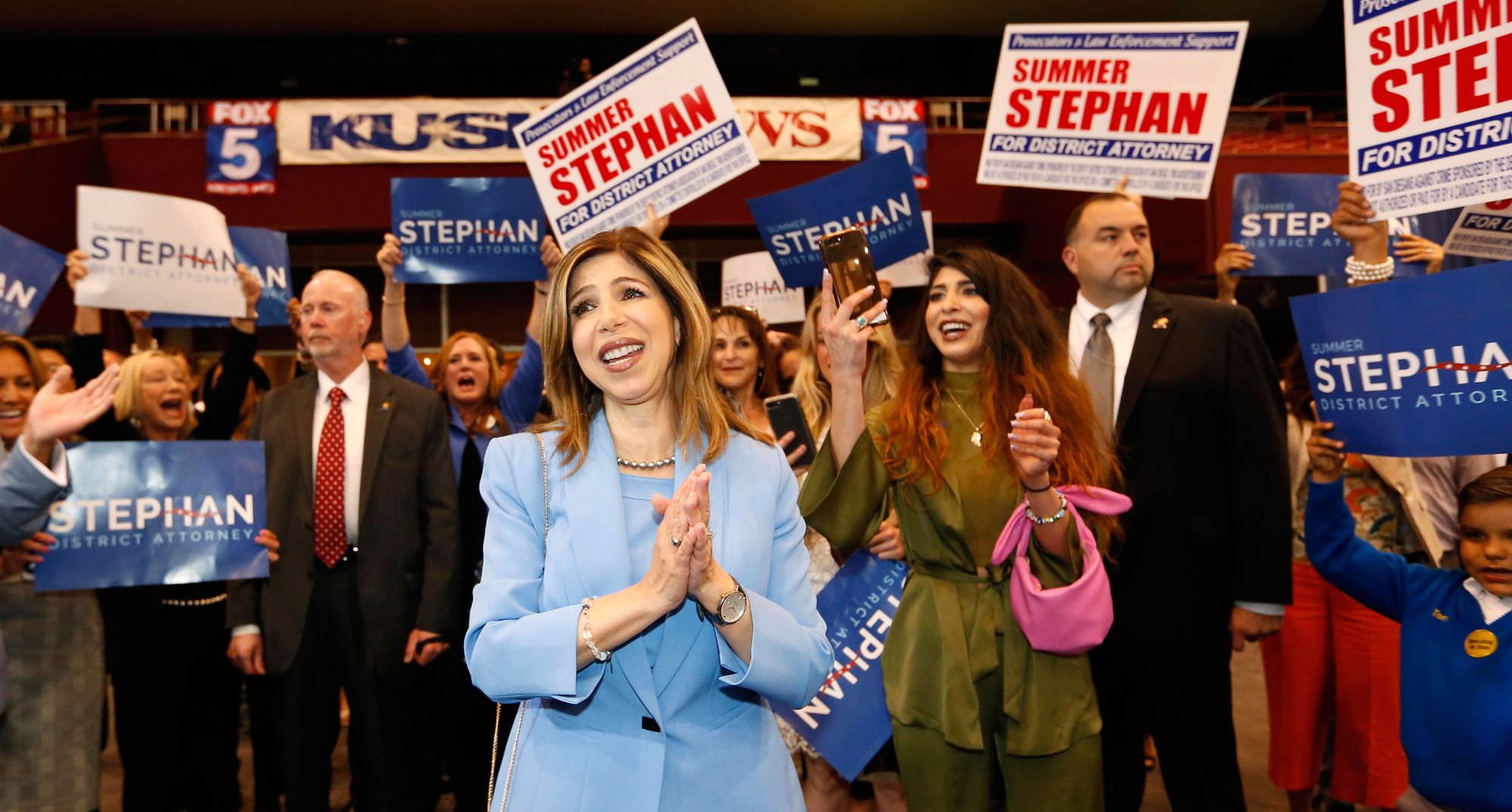 District Attorney Summer Stephan in San Diego on Tuesday. Stephan appeared to hold off a challenge from a Soros-backed candidate in San Diego’s primary.