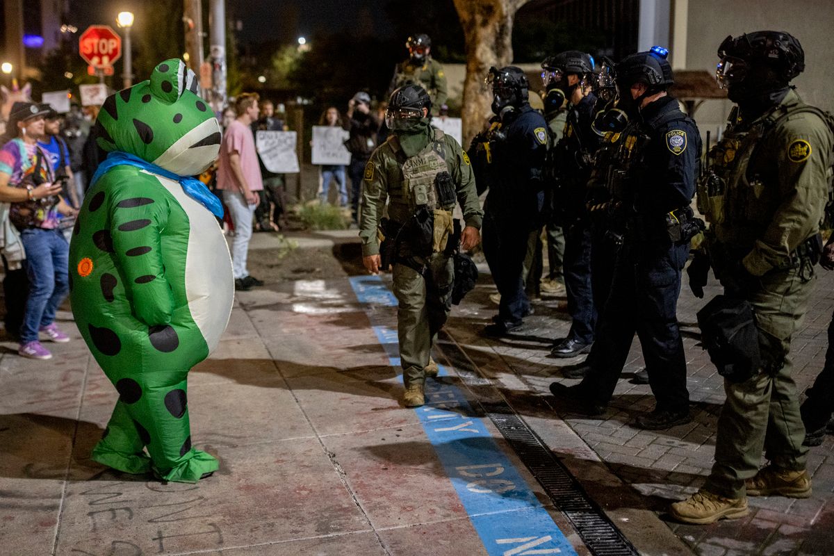 ICE Protest Frogs Have a Long History Behind Them: ‘Tactical Frivolity’