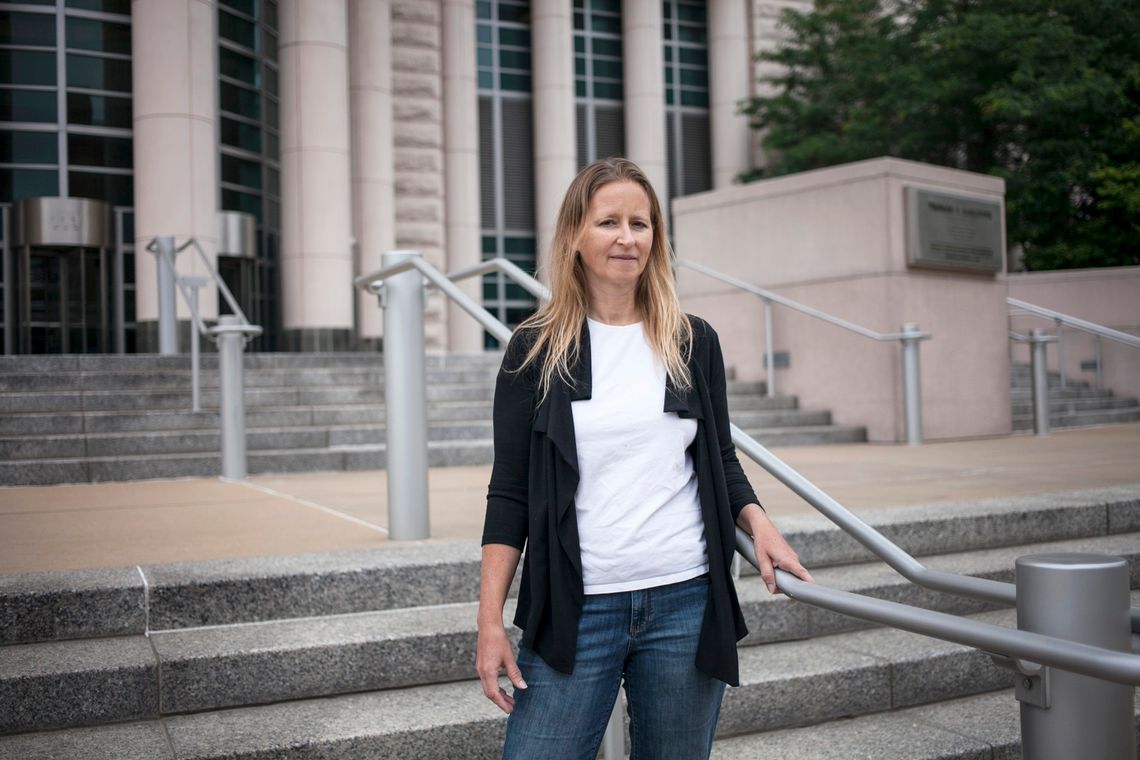 Attorney Jennifer Herndon outside the Thomas F. Eagleton U. S. Courthouse in downtown St. Louis, Mo. 