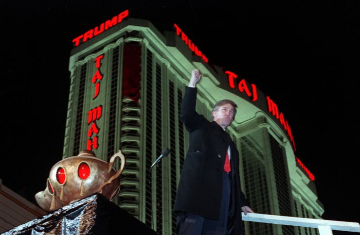 Donald Trump at the opening of the Trump Taj Mahal Casino Resort in Atlantic City in 1990.