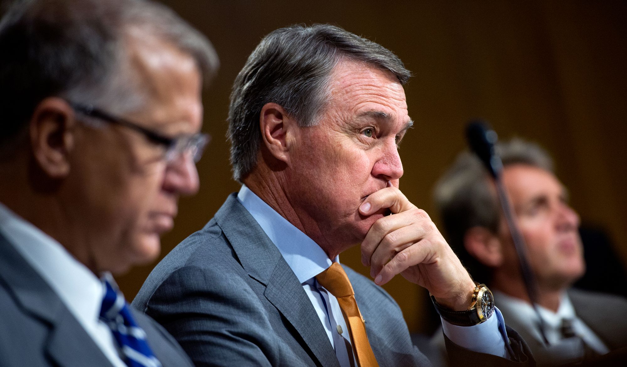 David Perdue, R-Ga., center, voted against the Sentencing Reform and Corrections Act of 2015 last month.