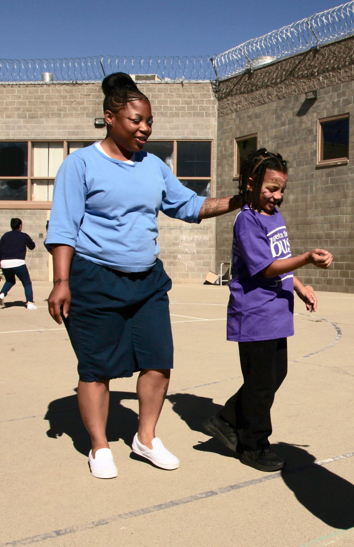 Donisha, left, with her daughter, Mayal, at Folsom Women's Facility.