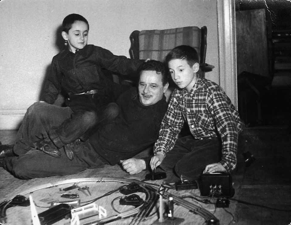 Abel Meeropol with Robert, left, and Michael, right, in 1954. 