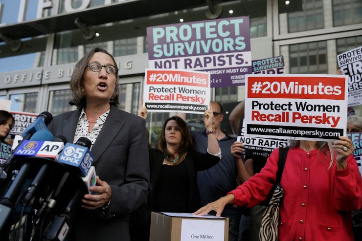 Stanford University law professor Michele Dauber speaks at a June 10 rally to recall Judge Aaron Persky.