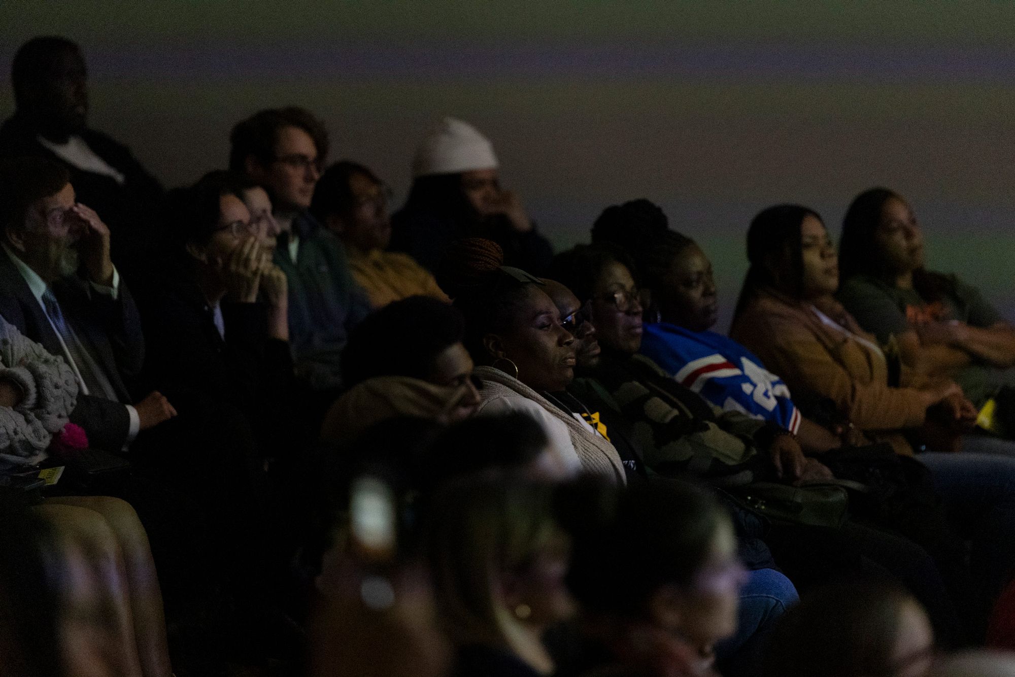 Audience members watch a performance during “The Lynched Among Us.” 