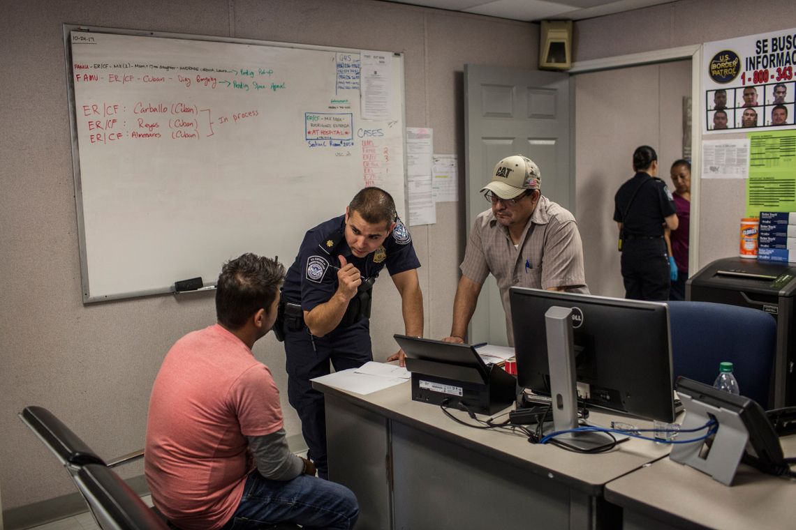 Customs and Border Protection officers tried to communicate with a man from India who came with his wife to the border station in Laredo, with no entry visas, in October 2017. The officers used a mobile phone app to identify his language — Gujarati — and then conducted a basic interview to learn his name and why the couple feared returning to India and wanted to stay in the United States. 
