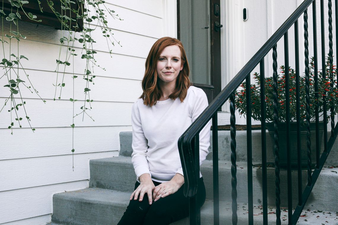 Hayes outside her house. She and Namie lost custody of their children for more than six months after Dr. Narang found what he considered likely signs of abuse in their baby boy.