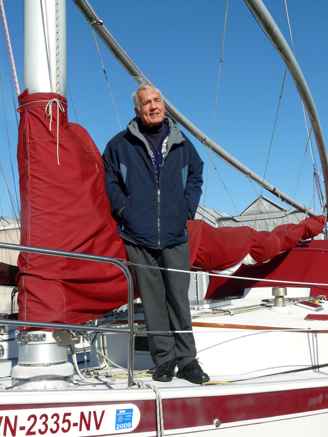 Justice Utter on his sailboat in an undated photo.