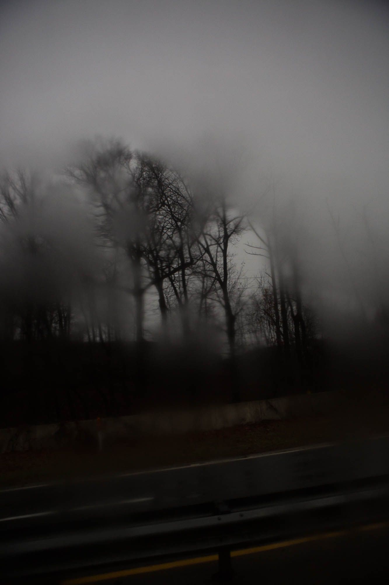 NEW YORK - Dec. 14, 2019: A foggy school bus window on a rainy Saturday. CREDIT: Cassandra Giraldo for The Marshall Project
