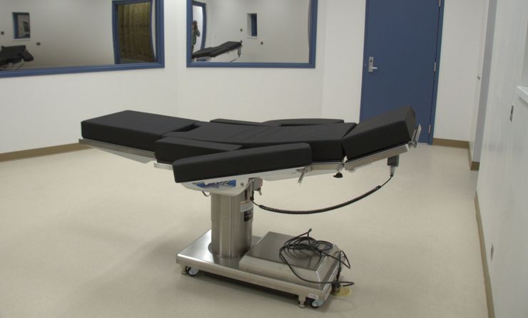 A view of the execution chamber in Ely State Prison in Ely, Nevada, in 2016.  