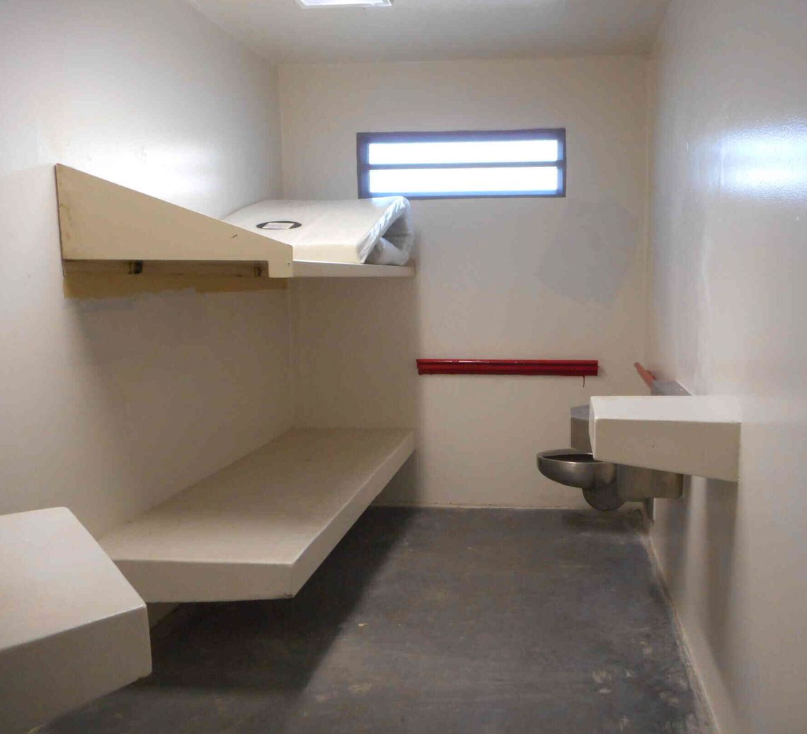 A cell at the U.S. penitentiary in Thomson, Illinois.