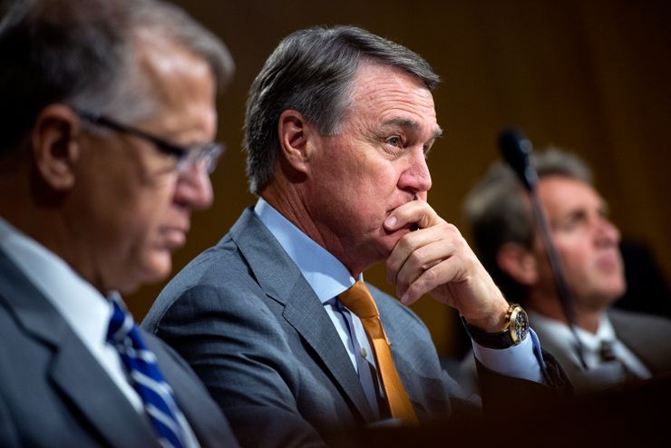 David Perdue, R-Ga., center, voted against the Sentencing Reform and Corrections Act of 2015 last month. 
