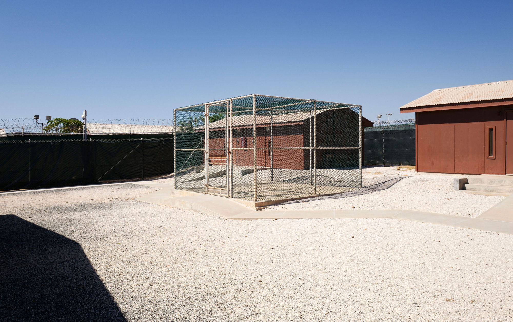 A recreation cage in the prison camp at Guantánamo Bay.