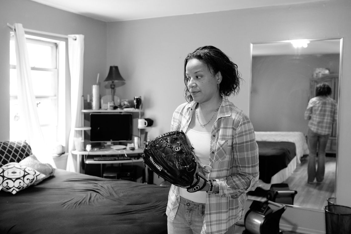 Keila at her cousin’s home on Long Island, above, where she lived after her release from prison. 