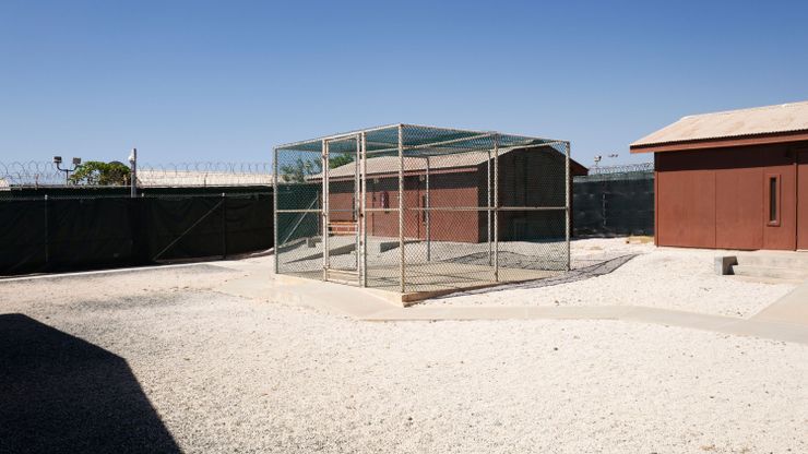 A recreation cage in the prison camp at Guantánamo Bay.