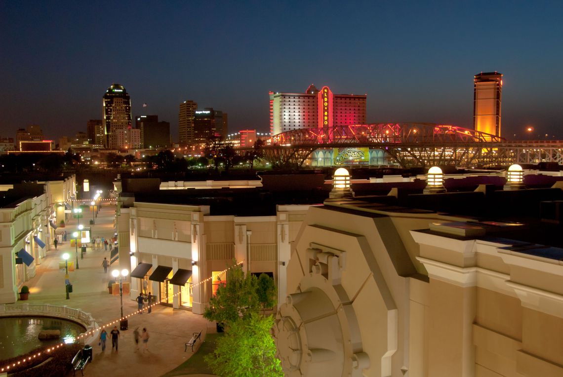 In the distance, a view of downtown Shreveport. 