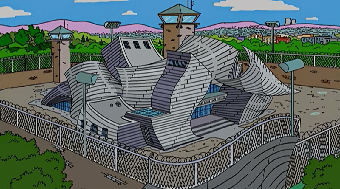 In an episode of “The Simpsons,” a Frank Gehry-inspired concert house proves unpopular when the residents of Springfield discover they hate classical music. Mr. Burns buys the hall, and repurposes it as a prison. 