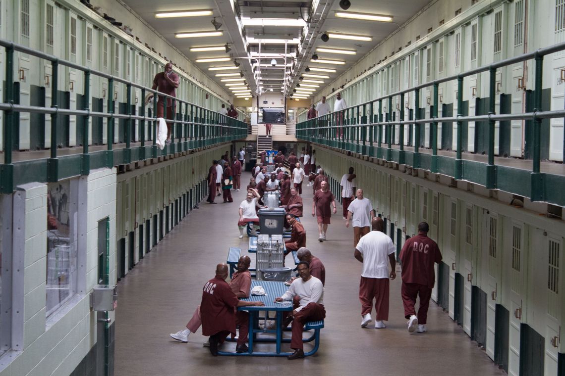 Inmates at State Correctional Institution Graterford in Collegeville, Penn., in May. The institution is now closed. 