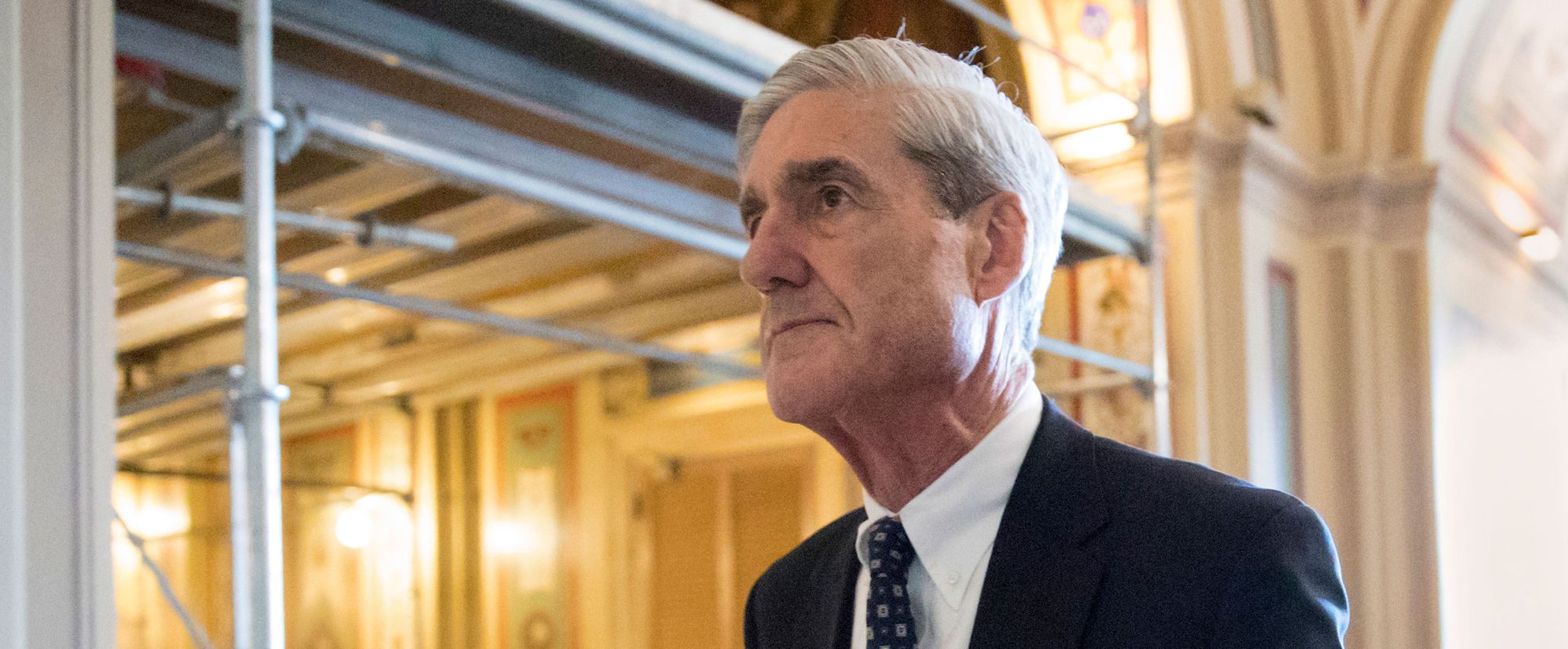 Special counsel Robert Mueller departs after a meeting on Capitol Hill in Washington in 2017. 