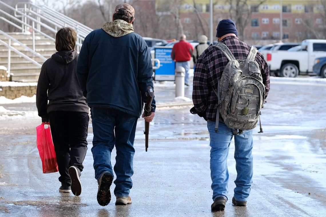 Attendees at the Indy 1500 Gun & Knife show in Indianapolis in January. 