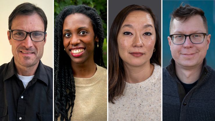 A composite photo of, from left: Jesse Bogan, a White man with glasses; Ivy Scott, a Black woman; Katie Moore, a Korean American woman; and Will Lager, a White man with glasses.   