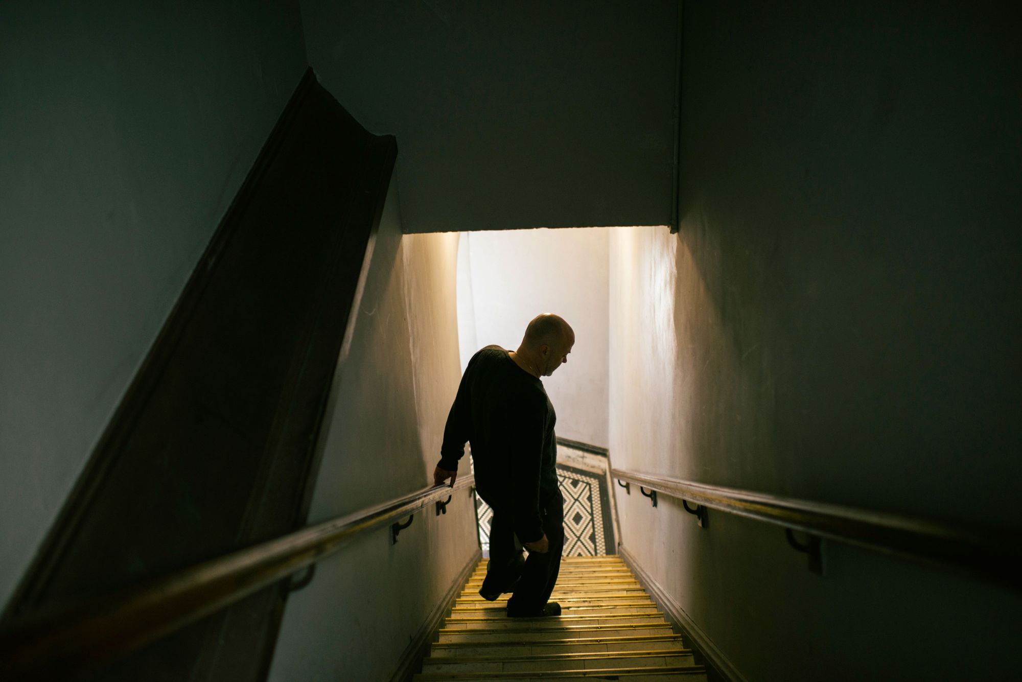 Brian Nelson leaves his office at Uptown People’s Law Center in Chicago, Ill. 

