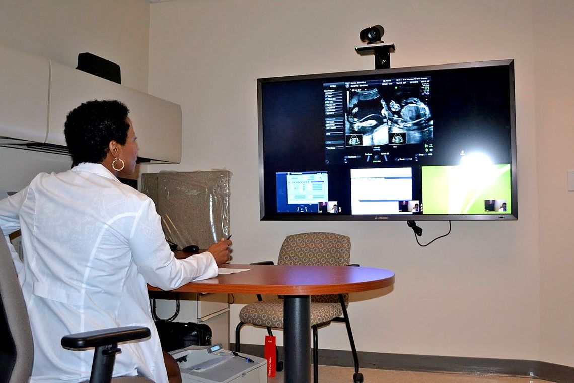 A maternal fetal medicine (MFM) clinic consult room at University of Arkansas for Medical Sciences in Little Rock. The Pulaski County Detention Center is close to signing a contract with UAMS. 