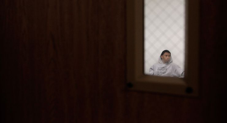 A probationer sits in a class at the Adult Day Reporting Center in Los Angeles in 2011.  