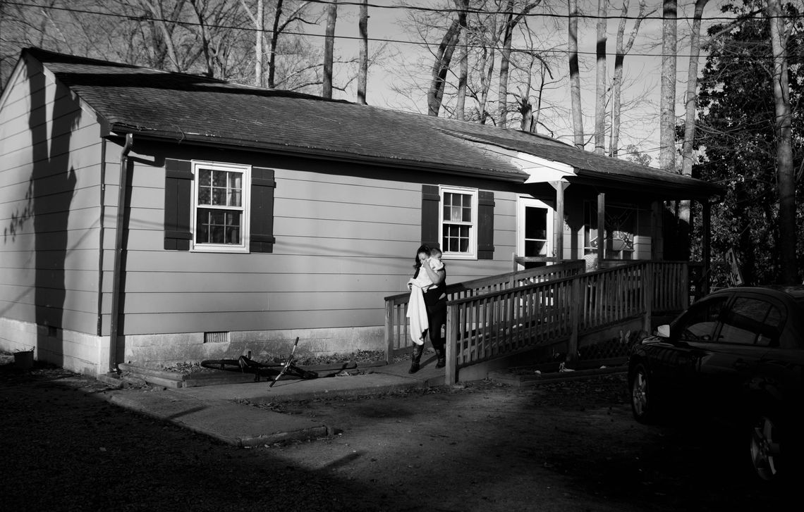 Deborah leaves her home with her youngest grandson to pick up her daughter Stephanie as she is being released from jail in January of 2018.