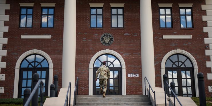 The military courthouse at Fort Bragg, N.C.